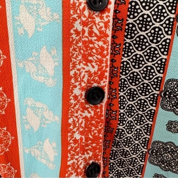 Misell Shirt Vibrant Button Down High Low Blouse Eclectic Multicolor Size S - Picture 6 of 8